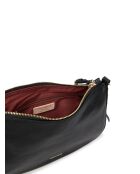 Bandolera Nory de piel granulada negra - 30x21,5x8 cm