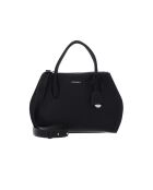 Bolso Lord de piel granulada negra - 26x16x10 cm