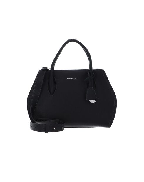 Bolso Lord de piel granulada negra - 26x16x10 cm