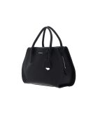Bolso Lord de piel granulada negra - 26x16x10 cm