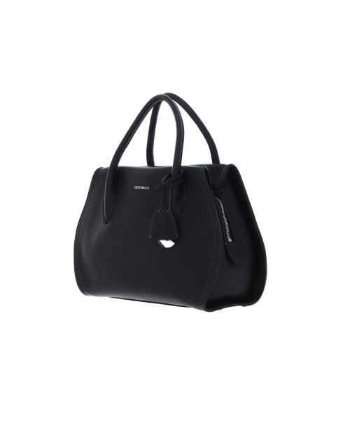 Bolso Lord de piel granulada negra - 26x16x10 cm