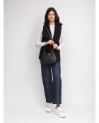 Bolso Lord de piel granulada negra - 26x16x10 cm