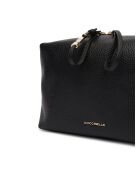 Bandolera Nory de piel granulada negra - 23x18x8,5 cm