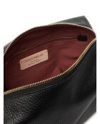 Bandolera Nory de piel granulada negra - 23x18x8,5 cm