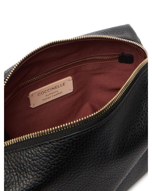 Bandolera Nory de piel granulada negra - 23x18x8,5 cm