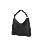 Bohème Grana dubbele schoudertas in zwart dubbelgenerfd leer - 34x23x11 cm