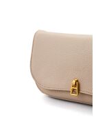 Magie Mini schoudertas in beige generfd leer - 22,5x14x3 cm