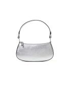 Borsa a tracolla Merveilles in pelle martellata argentata - 24x12x4 cm
