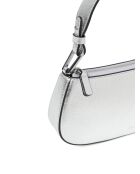Borsa a tracolla Merveilles in pelle martellata argentata - 24x12x4 cm
