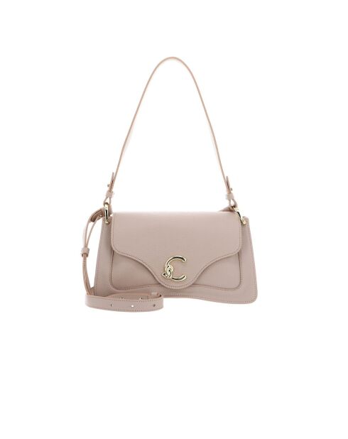 C-Me schoudertas in beige generfd leer - 27,5x14x11 cm