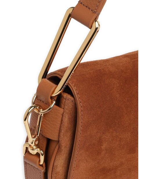 Sac porté épaule en Daim brown - 30.5x18x8 cm