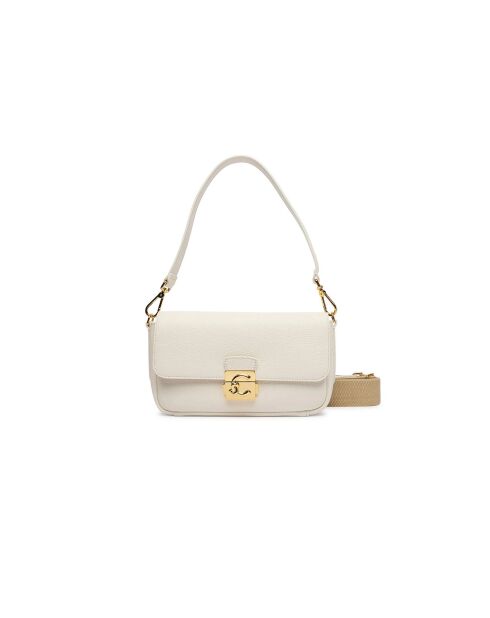 C-Me Lock Schultertasche aus perlgenarbtem Leder - 24x12x5 cm