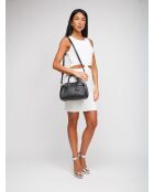 Borsa Kliche in pelle martellata nera - 22,5x18x13,5 cm