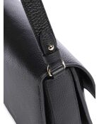 C-Me Schultertasche aus genarbtem Leder in Schwarz - 21x17x6 cm