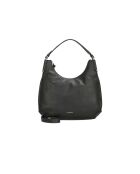 Bandolera Rebekka de piel granulada negra - 34x25x9 cm