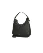 Bandolera Rebekka de piel granulada negra - 34x25x9 cm