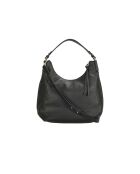 Bandolera Rebekka de piel granulada negra - 34x25x9 cm