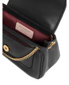 C-Me Fluffy Schultertasche aus weichem und flauschigem schwarzem Leder - 22x12x9 cm