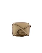 Beat Weiche Schultertasche aus warmem, genarbtem Leder in Taupe - 26x20x8,5 cm