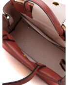 Arlettis Handtasche aus genarbtem Leder in Brandy - 24x19x14 cm