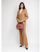 Arlettis Handtasche aus genarbtem Leder in Brandy - 24x19x14 cm