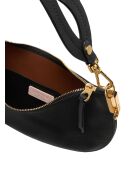 Sunup Schultertasche aus doppelt genarbtem Leder in Schwarz - 33x23x6 cm