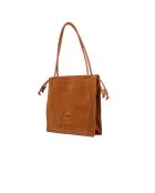 Sac porté épaule Dulse en daim cognac - 28.5x31x10 cm