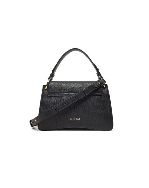 Bolso C-Me de piel granulada negra - 29,5x18x9,5 cm