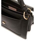 Bolso C-Me de piel granulada negra - 29,5x18x9,5 cm