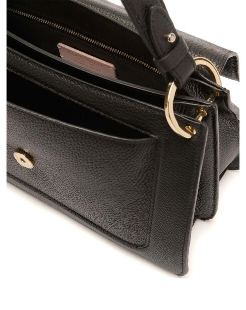 Bolso C-Me de piel granulada negra - 29,5x18x9,5 cm