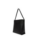 C-Me Lock Schultertasche aus genarbtem Leder in Schwarz - 34x34x13 cm
