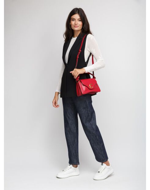 C-Me handtas van glad sangria-kalfsleer - 23,5x16x9 cm