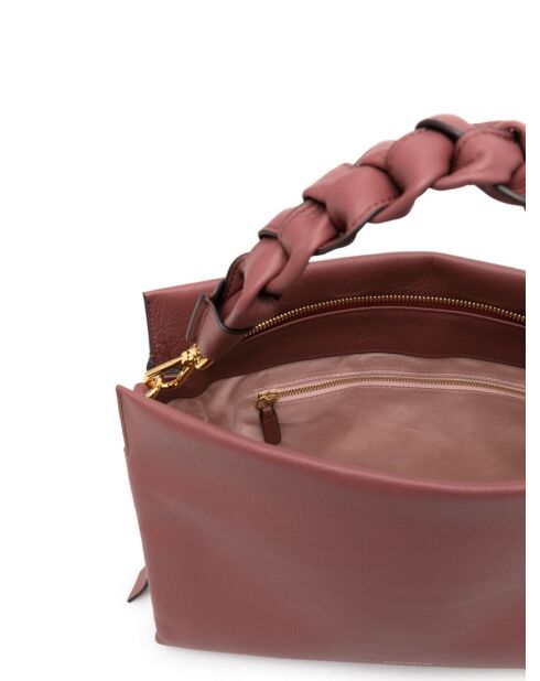 Bohemian Grana Doppelhandtasche aus doppelt genarbtem Brandy-Leder - 33x23x12 cm