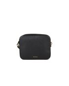 Tebe Mini schoudertas in zwart generfd leer - 21,5x17x6 cm