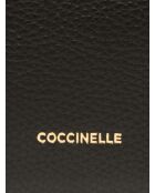 Tebe Mini schoudertas in zwart generfd leer - 21,5x17x6 cm