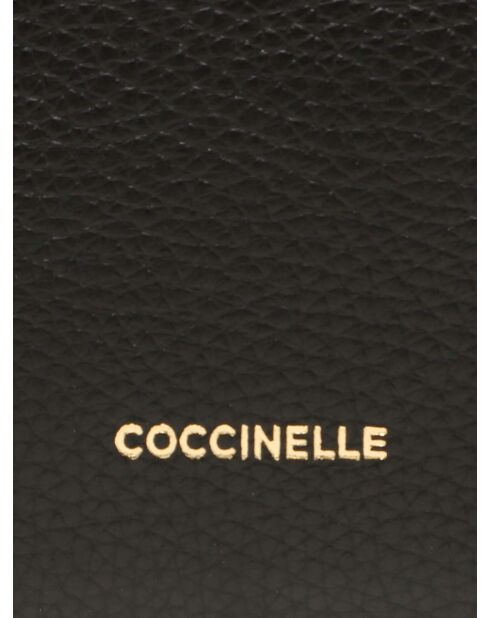 Tebe Mini schoudertas in zwart generfd leer - 21,5x17x6 cm