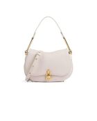 Magie zachte schoudertas van lamsleer met wit generfd lamsleer - 22x14x4 cm