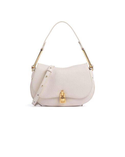 Weiche Schultertasche Magie aus weißem genarbtem Lammleder - 22x14x4 cm