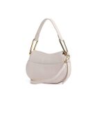 Magie zachte schoudertas van lamsleer met wit generfd lamsleer - 22x14x4 cm