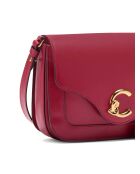 C-Me Schultertasche aus glattem Sangria-Kalbsleder - 21x17x6 cm