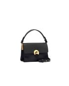 Binxie Schultertasche aus genarbtem Leder in Schwarz - 19x14x9 cm