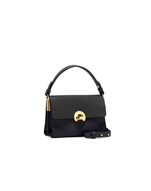 Bandolera Binxie de piel granulada negra - 19x14x9 cm