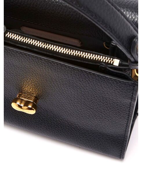 Bandolera Binxie de piel granulada negra - 19x14x9 cm