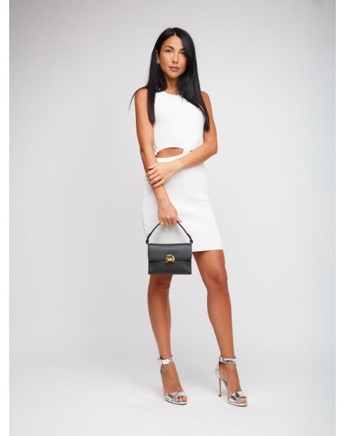 Bandolera Binxie de piel granulada negra - 19x14x9 cm