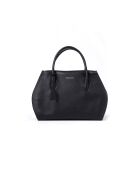 Lord Schultertasche aus genarbtem Leder in Schwarz - 30x20x13 cm