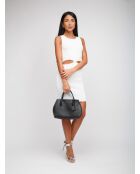 Lord Schultertasche aus genarbtem Leder in Schwarz - 30x20x13 cm