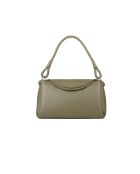 Bolso de hombro Eclyps de piel granulada verde laurel - 29,5x20x13 cm