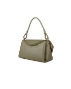 Bolso de hombro Eclyps de piel granulada verde laurel - 29,5x20x13 cm