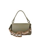 Bolso de hombro Eclyps de piel granulada verde laurel - 29,5x20x13 cm