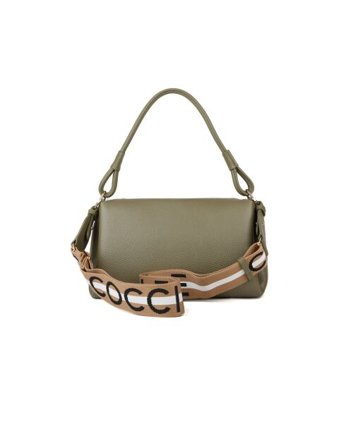 Bolso de hombro Eclyps de piel granulada verde laurel - 29,5x20x13 cm